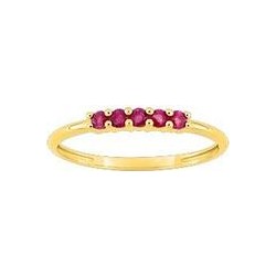 Bague or jaune 750°/oo rubis 