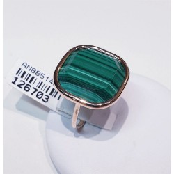 bague or 750 °/°° Malachite...