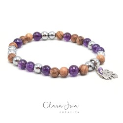 Bracelet Acier Amethyste...