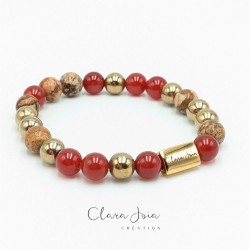 Bracelet Acier Cornaline...