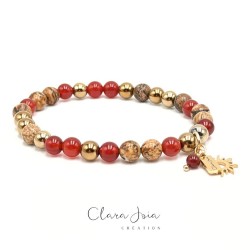 Bracelet Acier Cornaline...