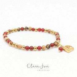 Bracelet Acier Cornaline...