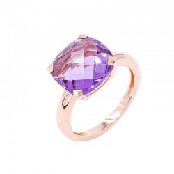 bague or 750 °/°° Amethyste...